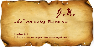 Jávorszky Minerva névjegykártya